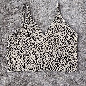 Leopard Print Crossover Tank Top
